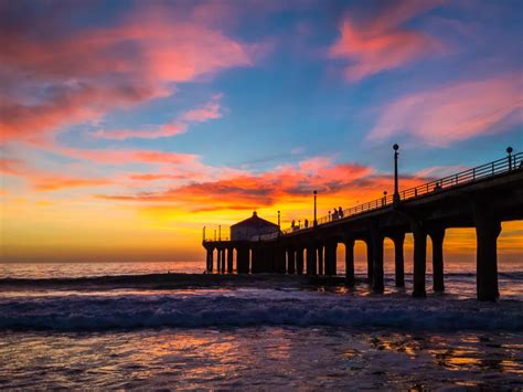 best sunset in los angeles|manhattan beach pier sunset.